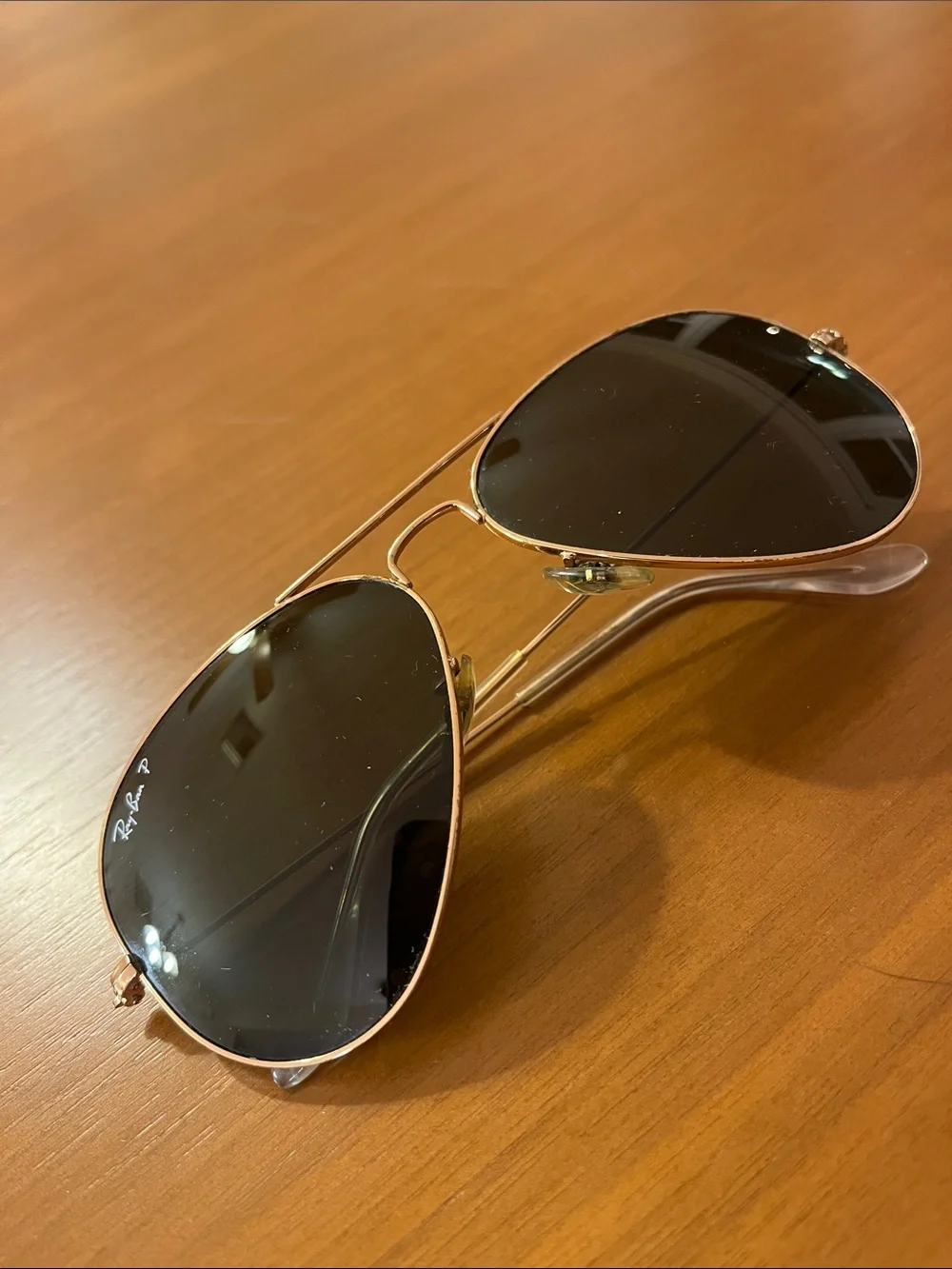 Ray-Ban Gold/Green Aviator Sunglasses